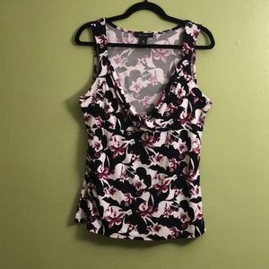 White House Black Market Surplice Tank XL